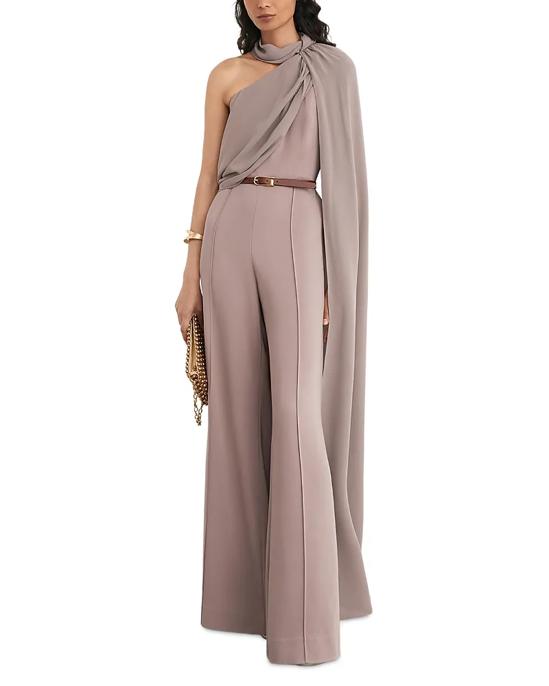 Carrie Draped Detail One Shoulder Jumpsuit by Reiss