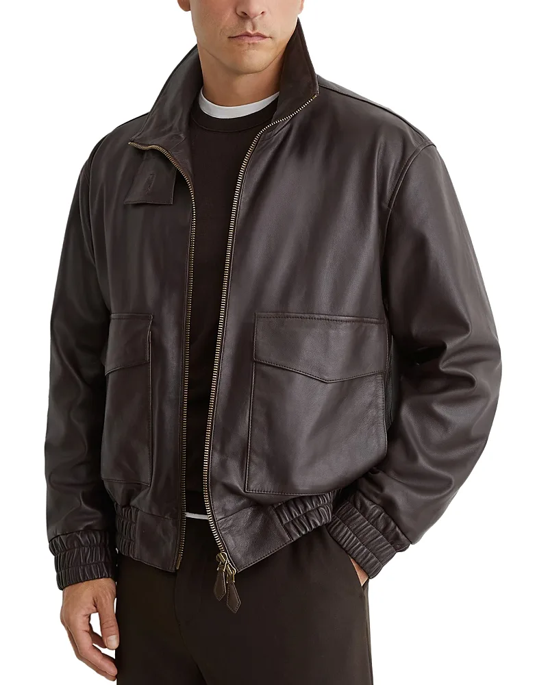 Trinity Oversized Leather Jacket by Reiss
