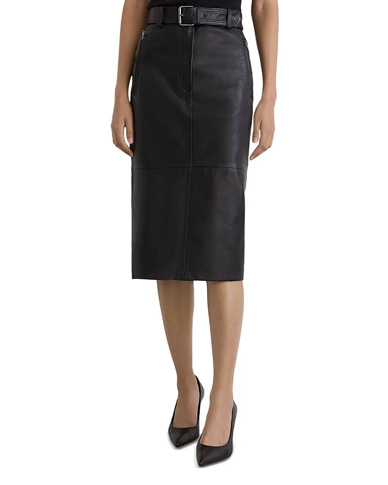 Neriah Leather Pencil Skirt by Reiss
