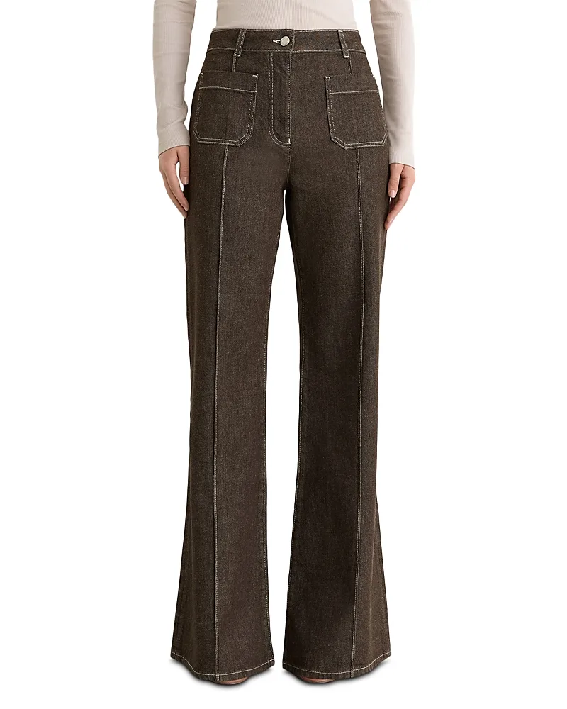 Sakura Cotton Stretch Flare Leg Pants by Reiss