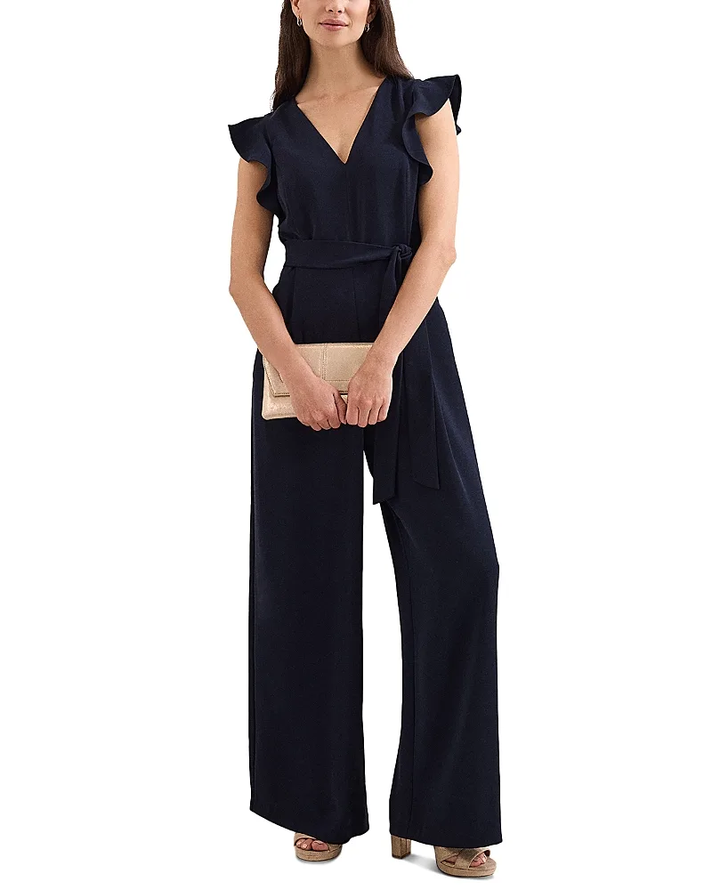 Kallie V Neck Ruffled Jumpsuit