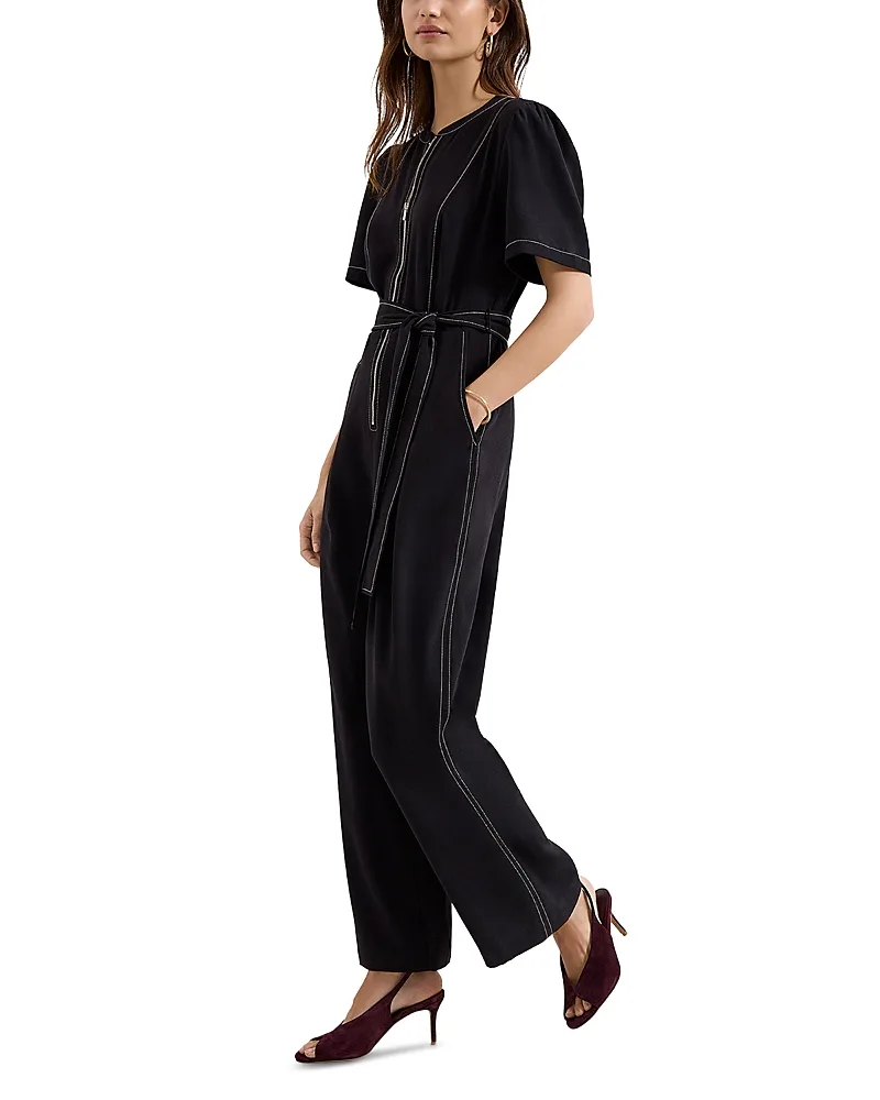 Alix Contrast Stitch Waist Tie Jumpsuit by Phase Eight