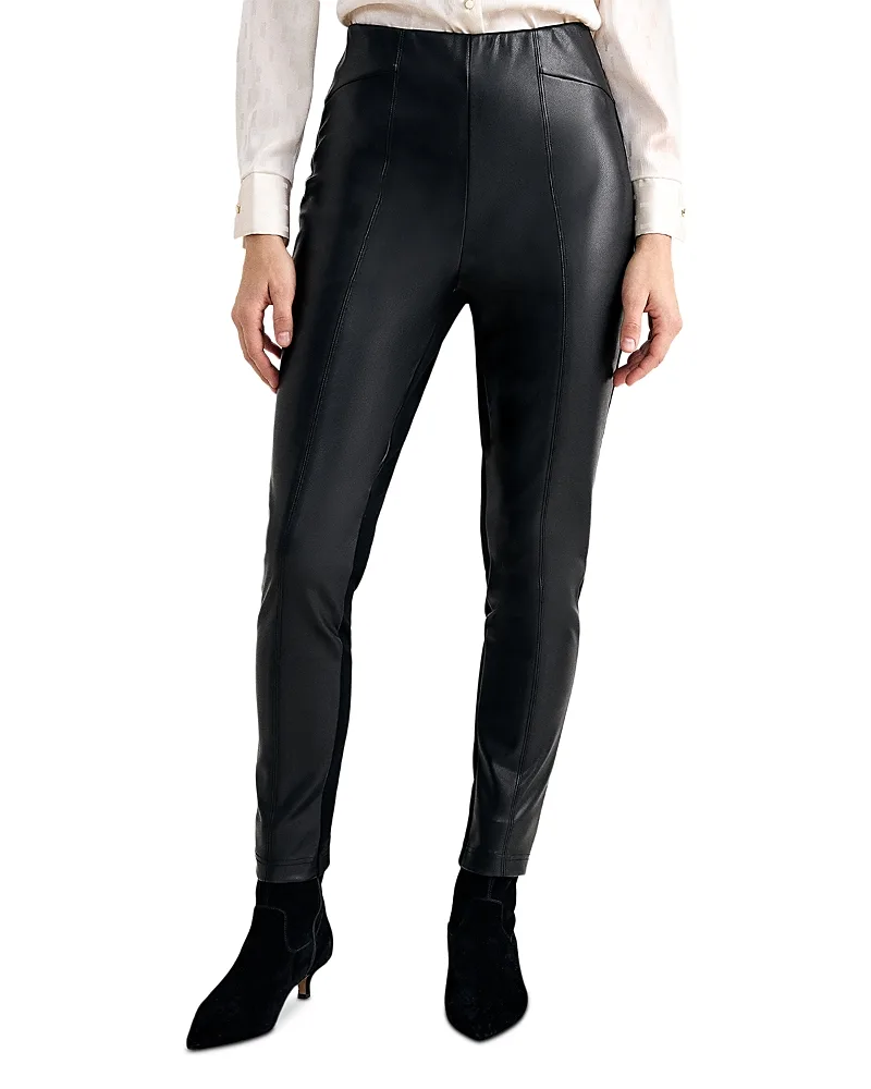 Alora Faux Leather & Ponte Knit Mix Trousers by Phase Eight