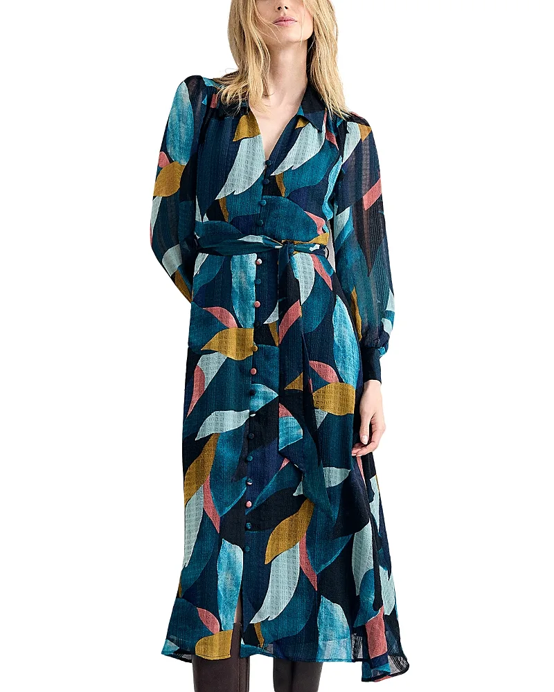 Catalina Petal Abstract Print Midi Dress by Phase Eight