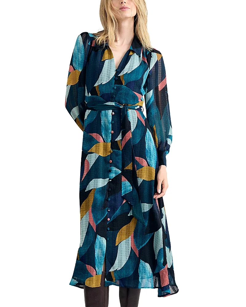 Catalina Petal Abstract Print Midi Dress by Phase Eight