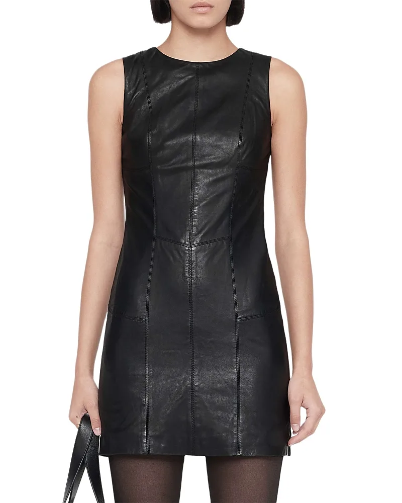 Vee Leather Sheath Dress by AllSaints