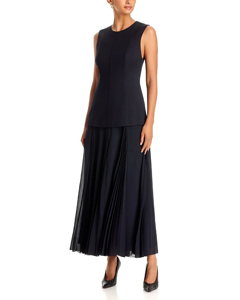 Detulip Mixed Media Maxi Dress by Hugo Boss