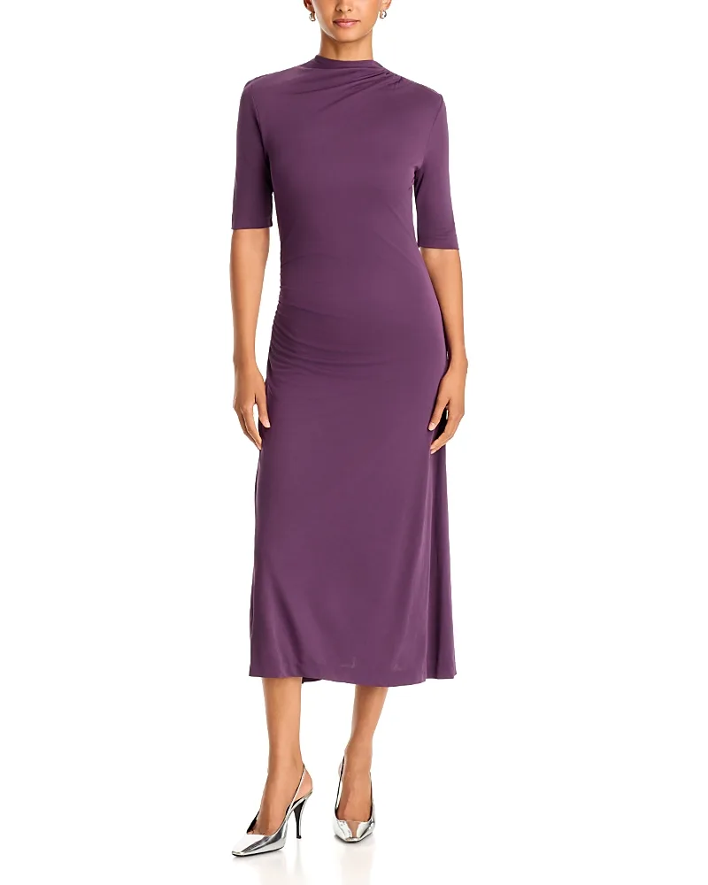 Eylais Stand Collar Midi Dress