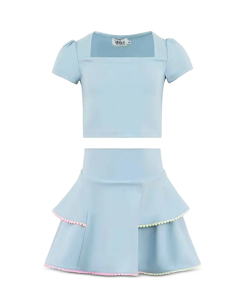Baby Blue Soft Scuba Tennis Set by Lola + The Boys