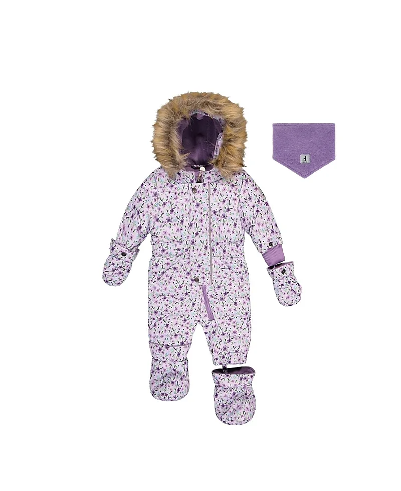 Original One Piece Puffy Snowsuit with Removable Mittens and Boots by Deux Par Deux
