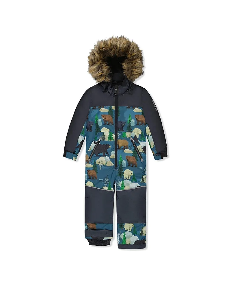 Discover Bear Detachable Hood One Piece Snowsuit by Deux Par Deux
