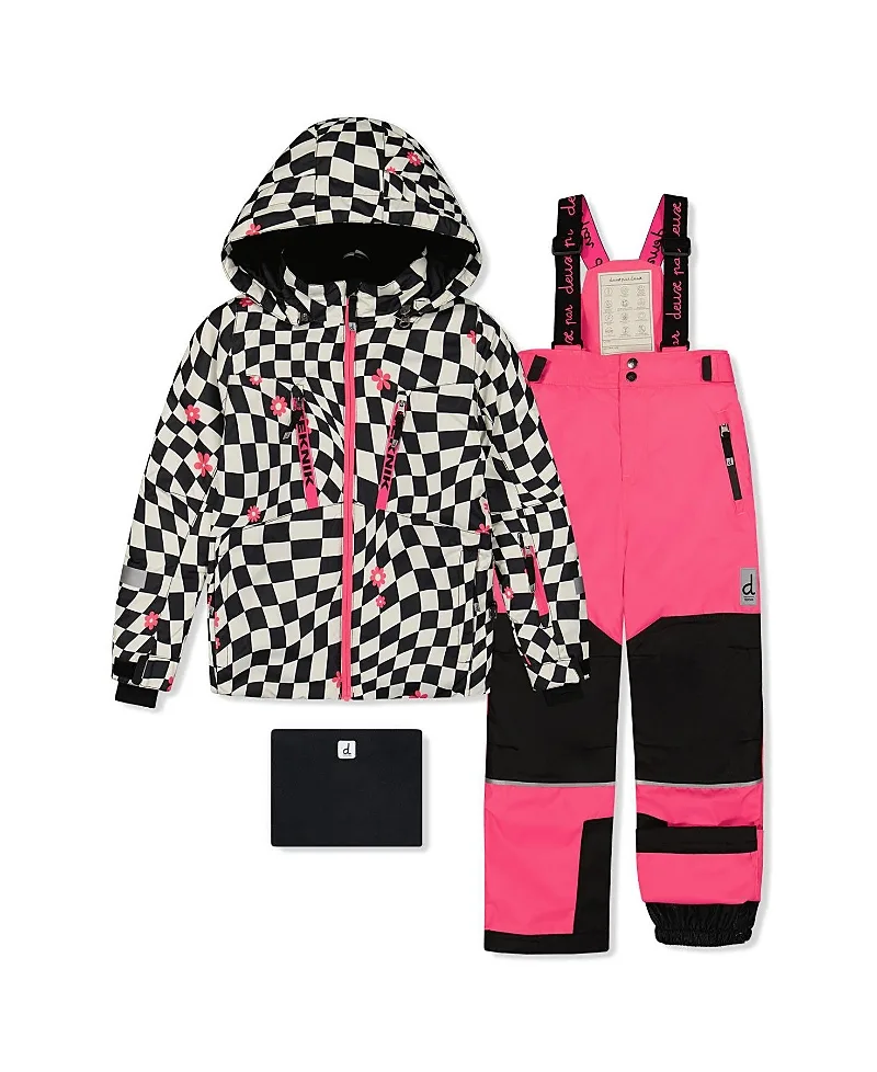 Teknik Checkered Jacket & Pants Two Piece Snowsuit by Deux Par Deux