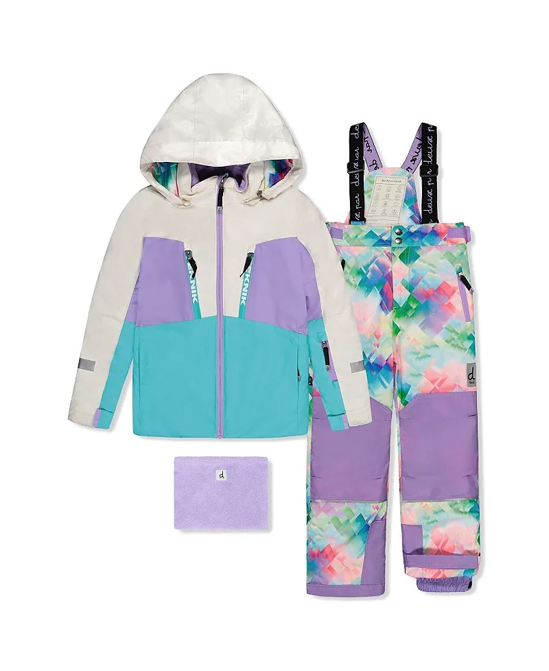 Teknik Diamond Pattern Jacket & Reinforced Pants Two Piece Snowsuit by Deux Par Deux
