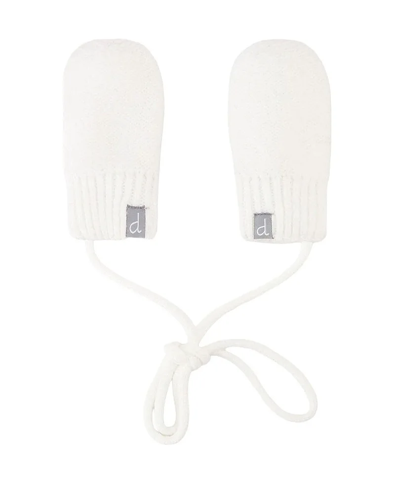Knit Fleece Lined Attached String Mittens by Deux Par Deux