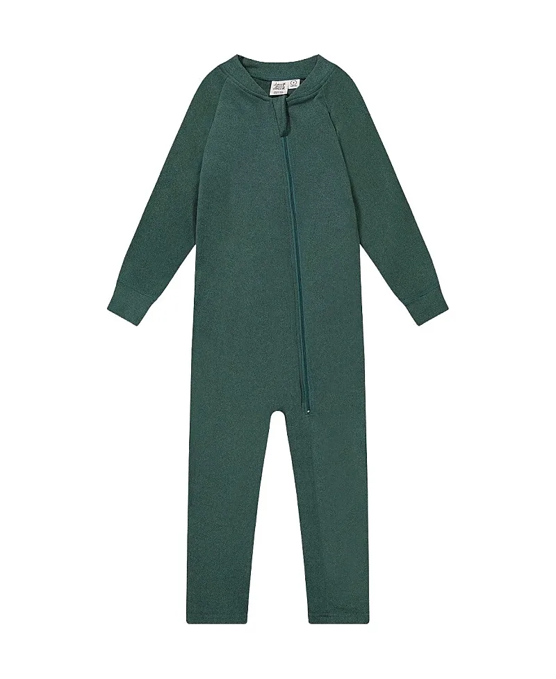 One Piece Fleece Stretch Asymmetric Zipper Thermal Underwear by Deux Par Deux