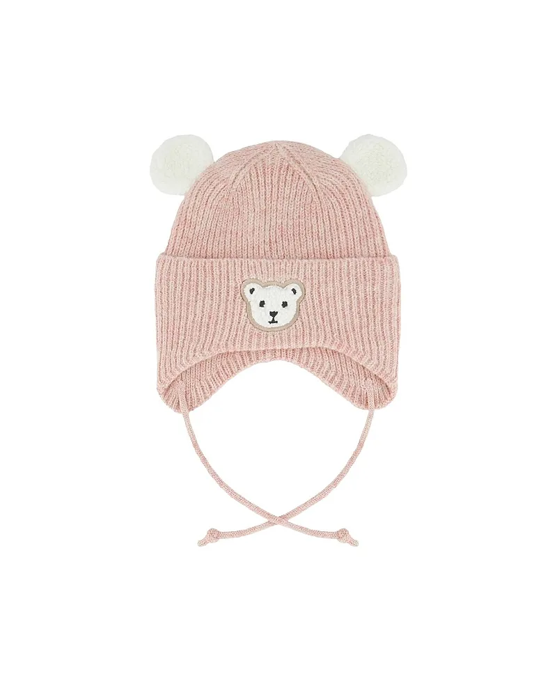 Teddy Bear Ear Flap Fleece Lined Winter Knit Hat by Deux Par Deux