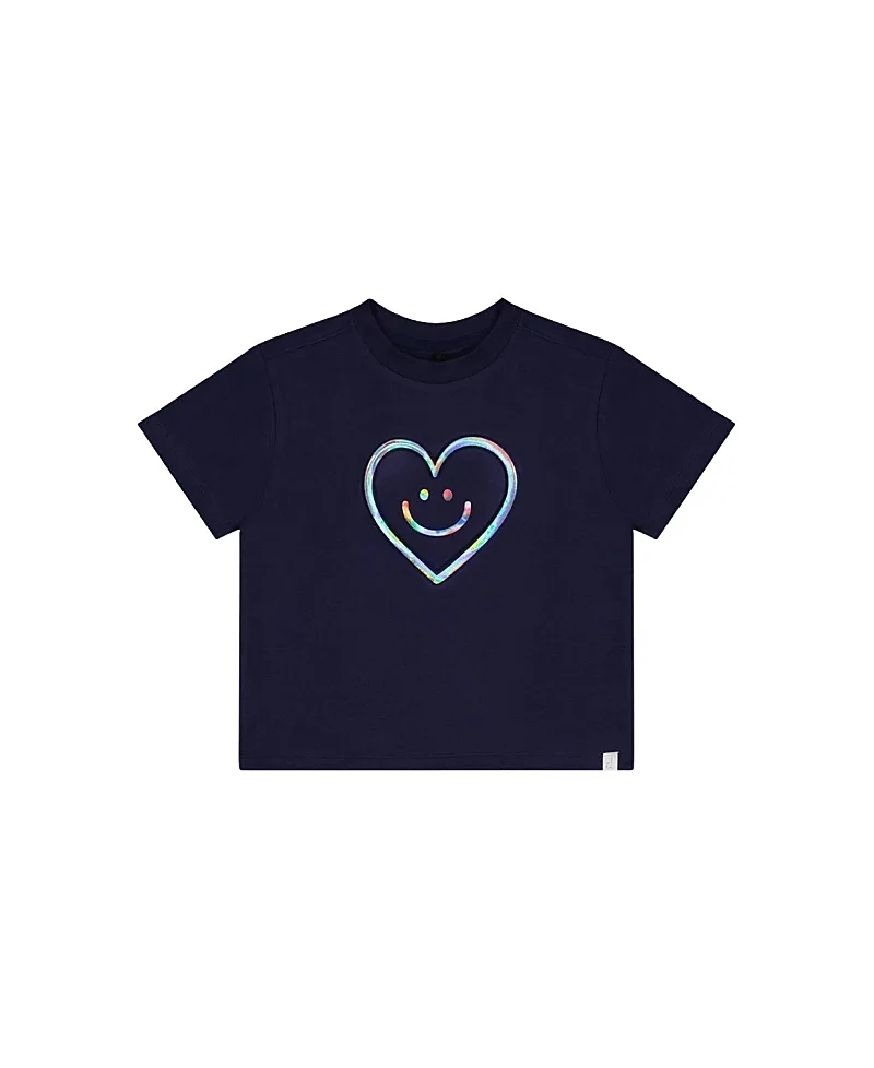 Organic Cotton Holographic Heart Jersey T-Shirt by Deux Par Deux