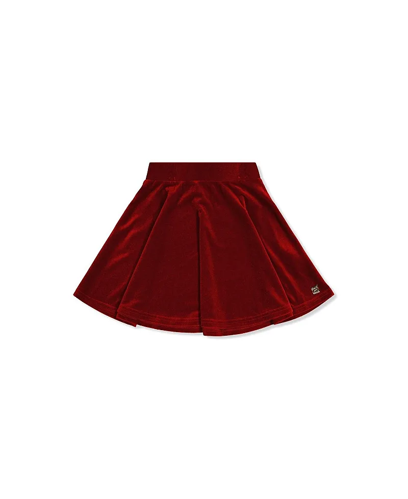 Velvet Elastic Waist Pleated Skirt by Deux Par Deux