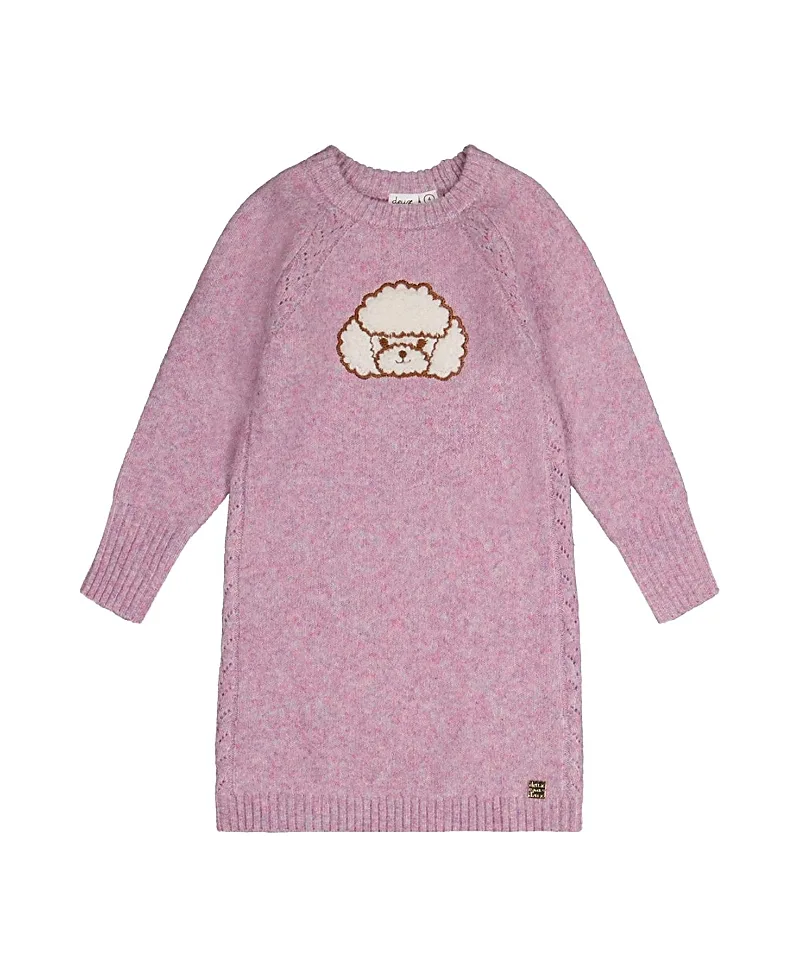 Openwork Knit Poodle Applique Dress by Deux Par Deux