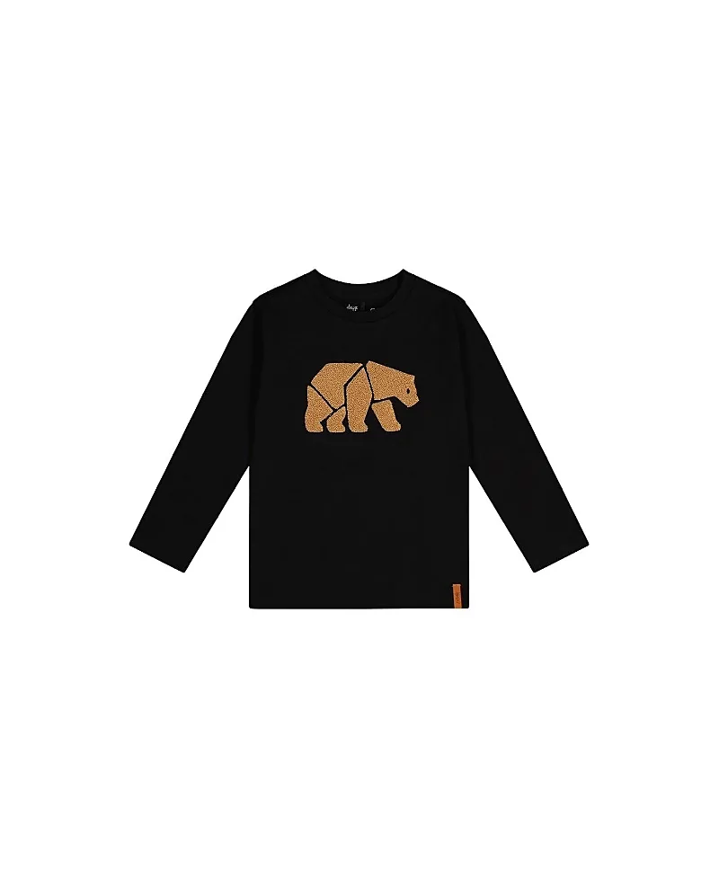 Organic Cotton Jersey Long Sleeve Bear Graphic T-Shirt by Deux Par Deux
