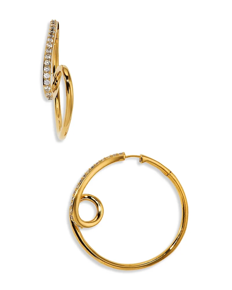 Muse Swirl Hoop Earrings by Nadri