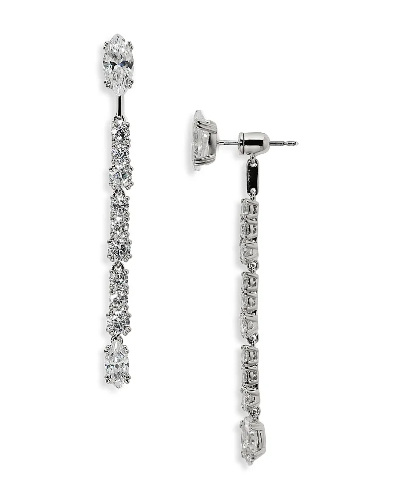 Twinnie Front to Back Linear Drop Earrings by Nadri