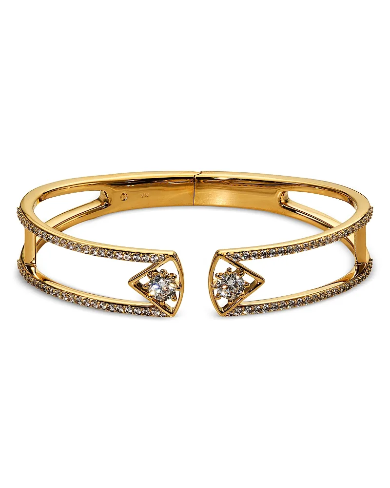 Celine Open Hinge Wide Bangle Bracelet