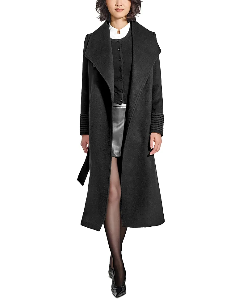 Alpaca & Wool Funnel Collar Wrap Coat by Sentaler