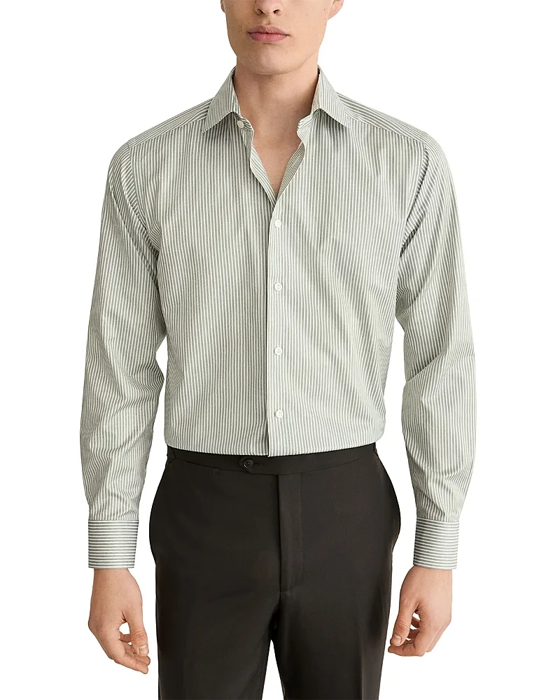Cotton Slim Fit Stripe Shirt by Eton