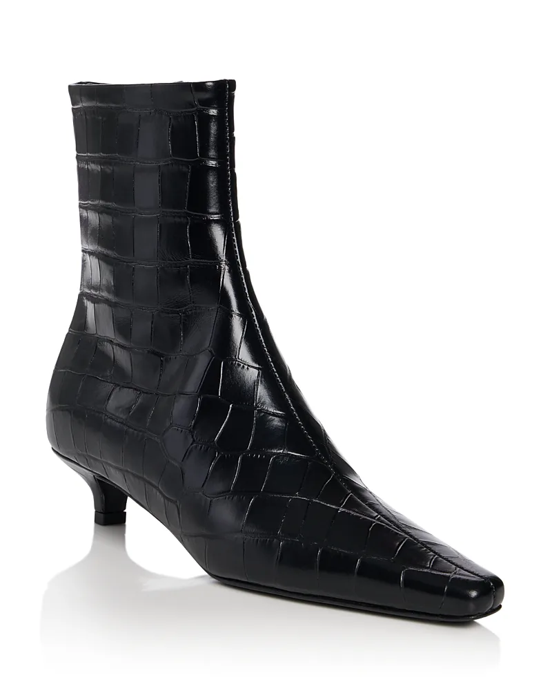 Slim Croc Embossed Ankle Boots by Totême