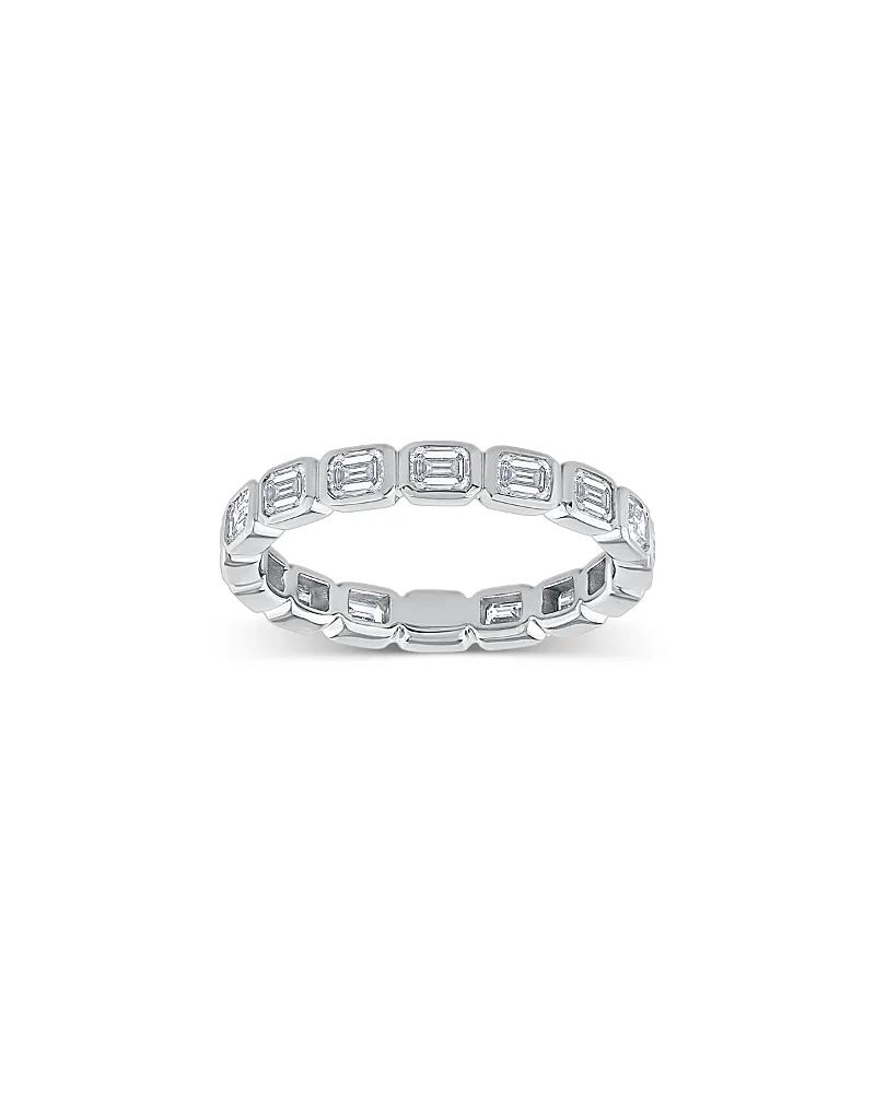 Diamond Emerald Cut Bezel Set Eternity Ring in 14K White Gold, 1.5 Tcw by Bloomingdales Fine Collection