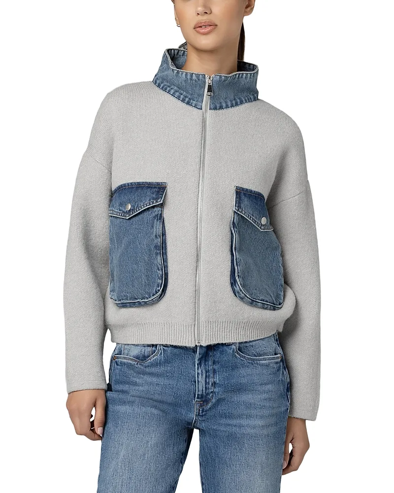 Mixed Media Zip Front Jacket by BLANKNYC