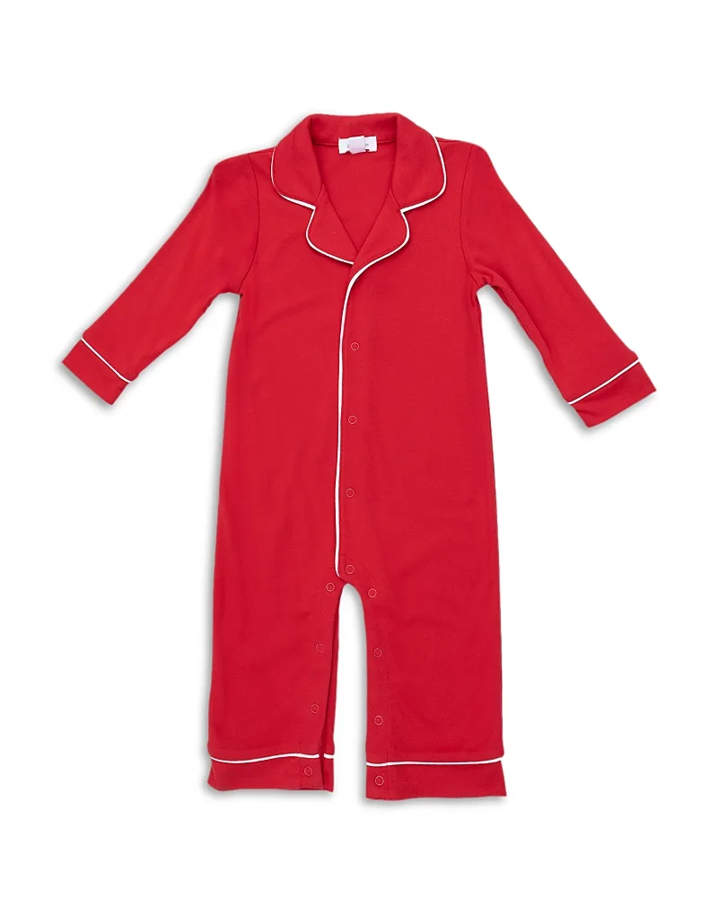 Ribbon Red Long Sleeve Coat Style Romper by Angel Dear