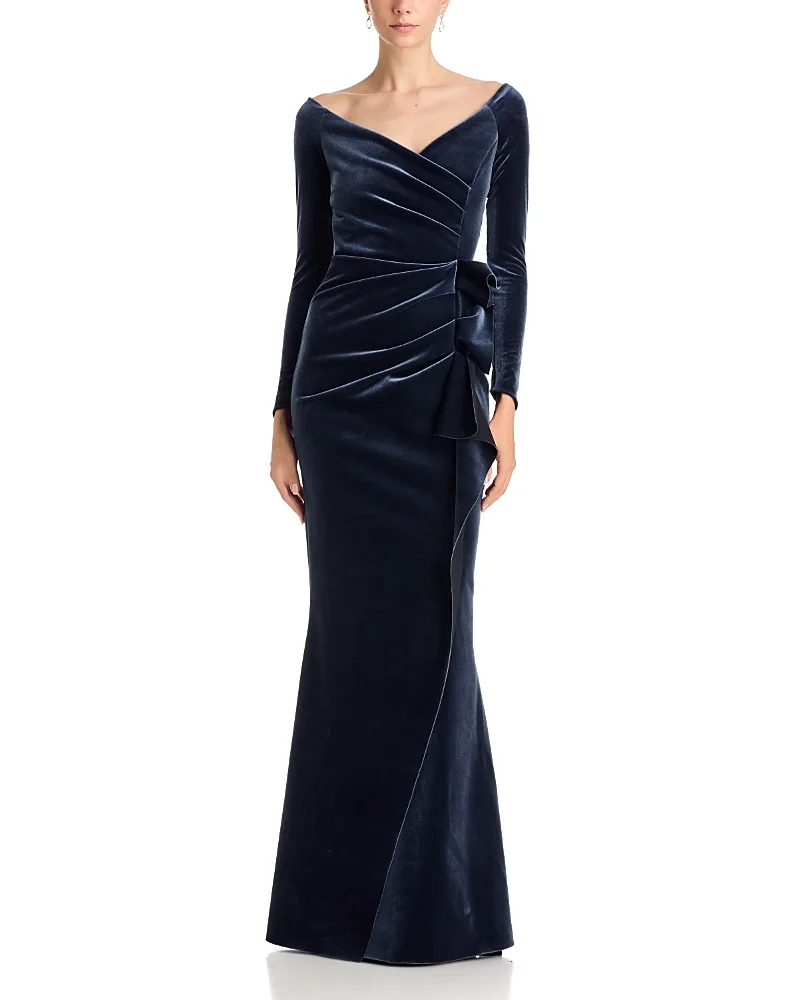 Silveria Off-the-Shoulder Velvet Gown by Chiara Boni La Petite Robe