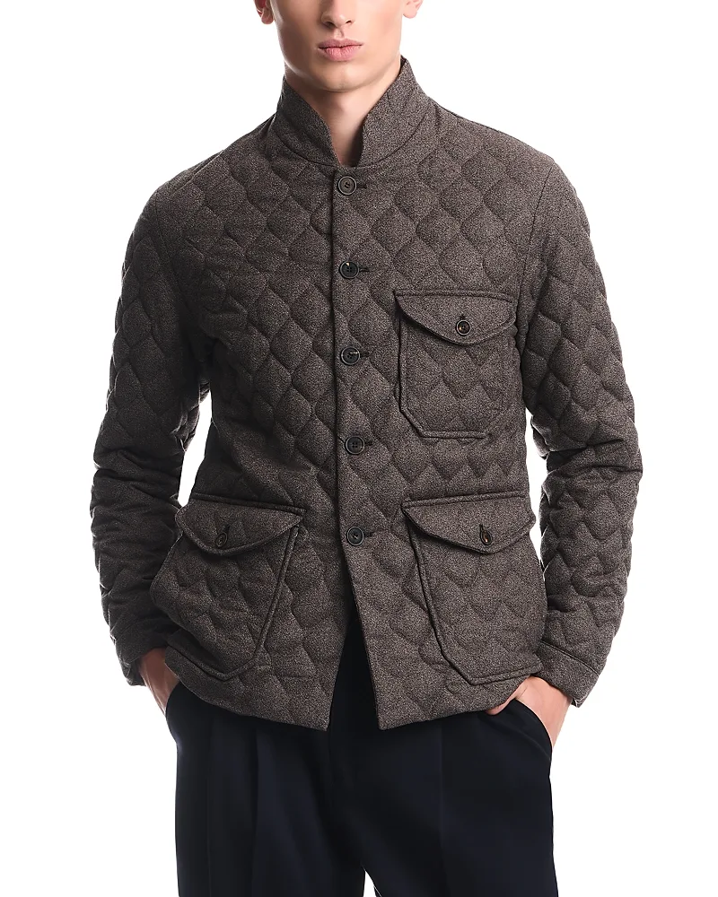 Emporio Armani Wool Stand Collar Quilted Blouson Jacket by Armani