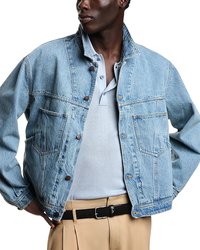 Emporio Armani Stone Washed Cotton Denim Blouson Jacket by Armani