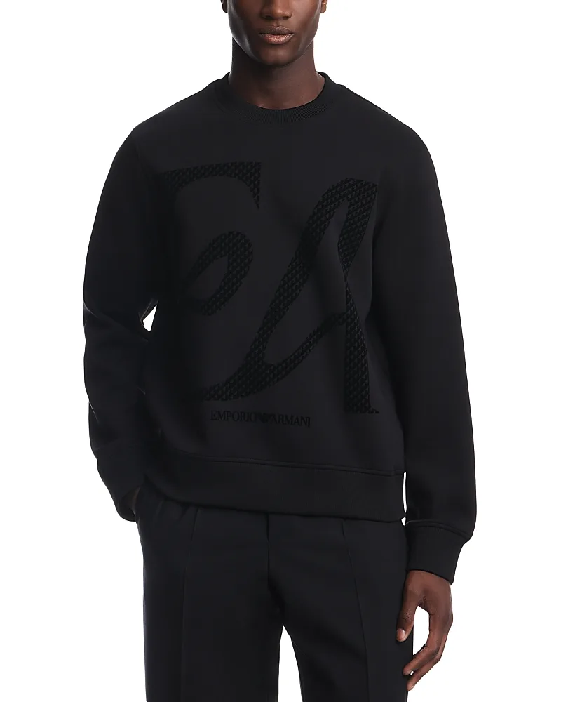 Emporio Armani Cotton Blend Ea Logo Crewneck Sweatshirt by Armani