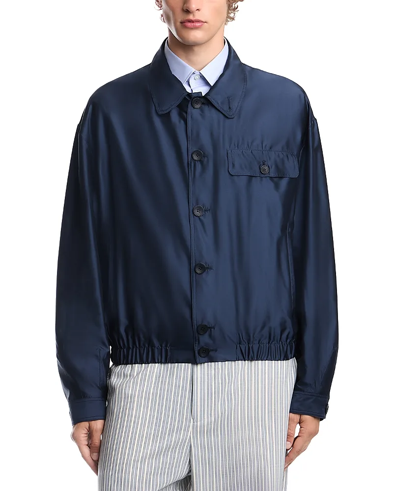 Emporio Armani Satin Effect Point Collar Blouson Jacket by Armani