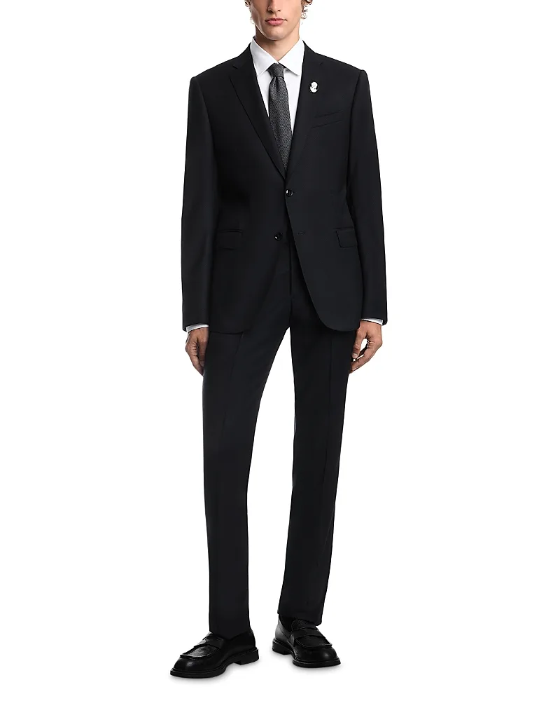 Emporio Armani Single Breasted Super 130s Basket Weave Effect Suit by Armani