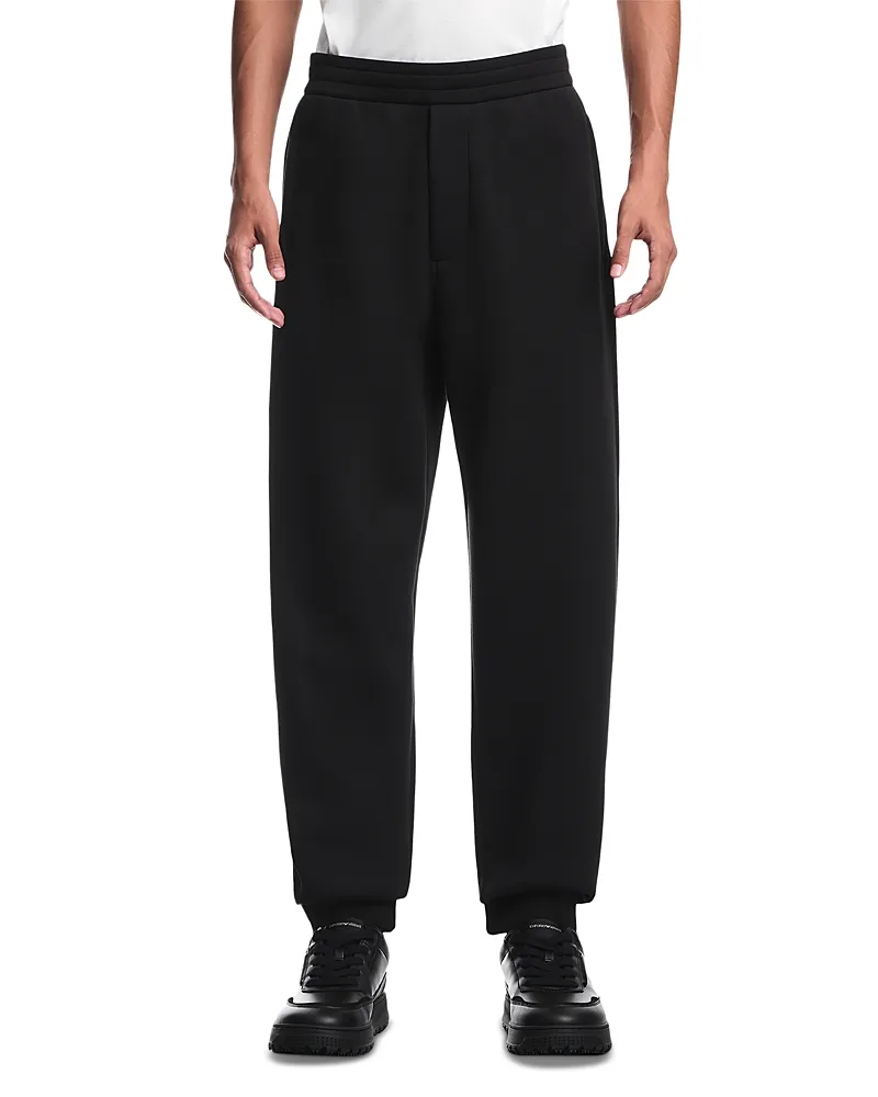 Emporio Armani Elastic Waistband Cuffed Fleece Joggers by Armani