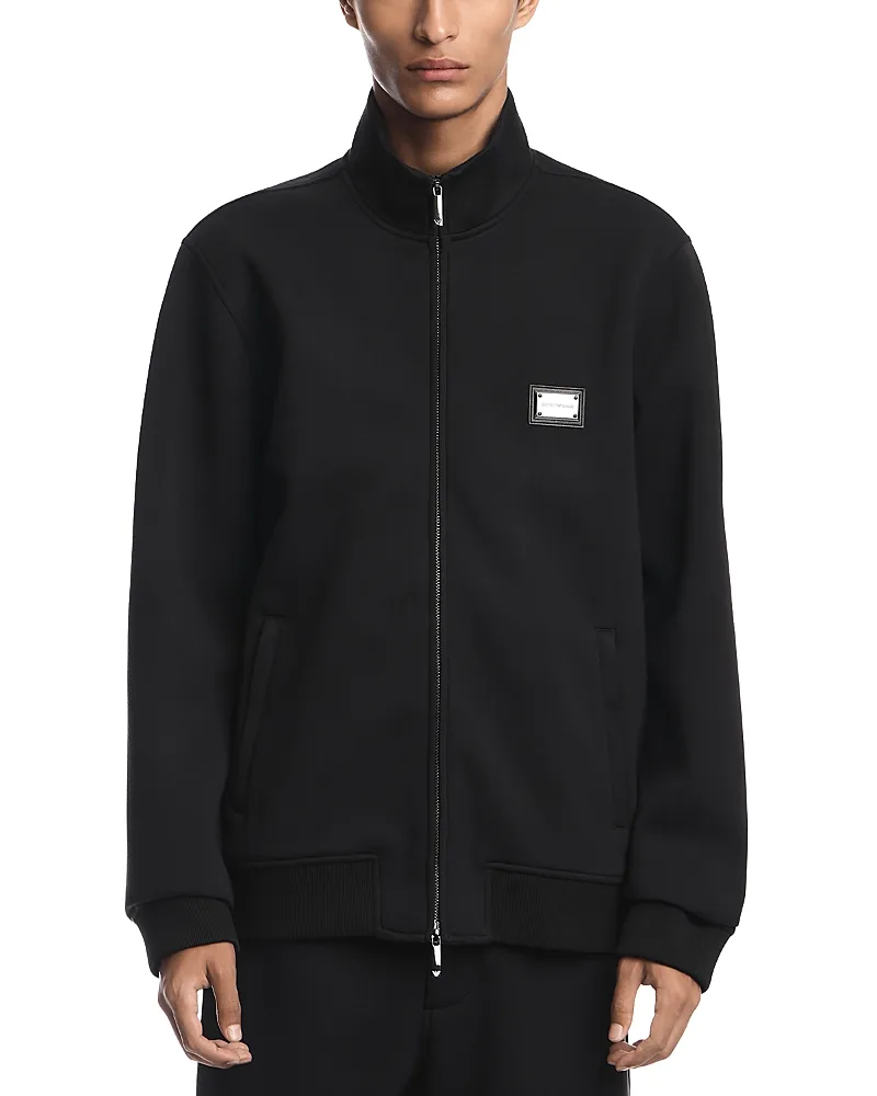 Emporio Armani Stand Collar Zip Logo Sweatshirt by Armani