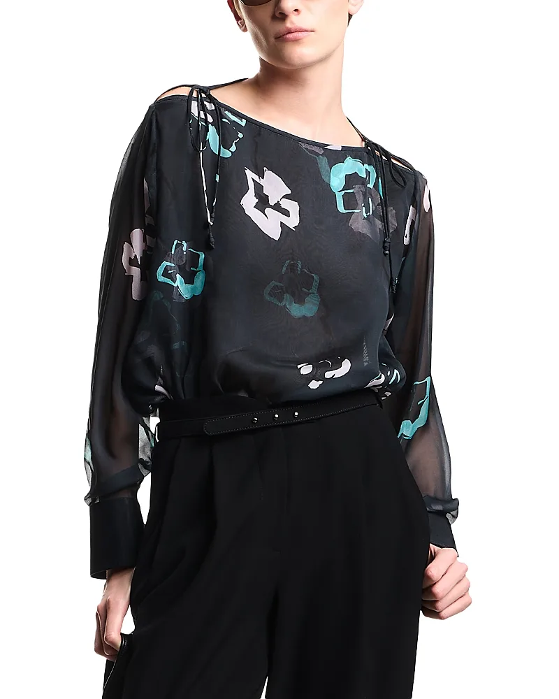 Emporio Armani Printed Silk Chiffon Shirt by Armani