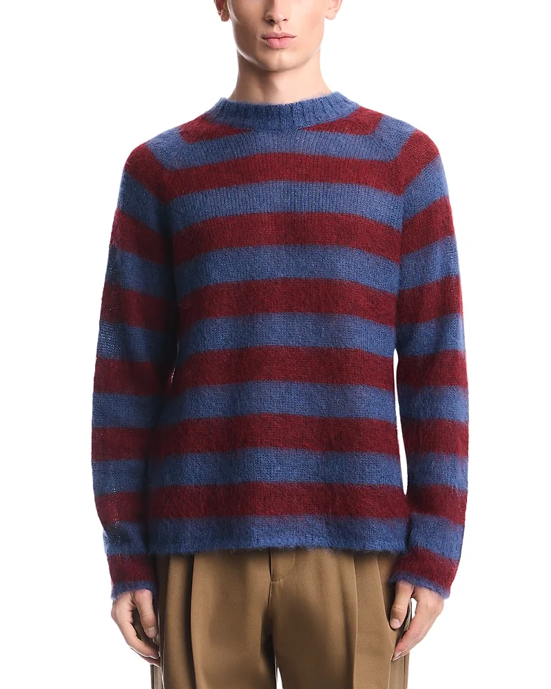 Emporio Armani Wool Blend Stripe Crewneck Sweater