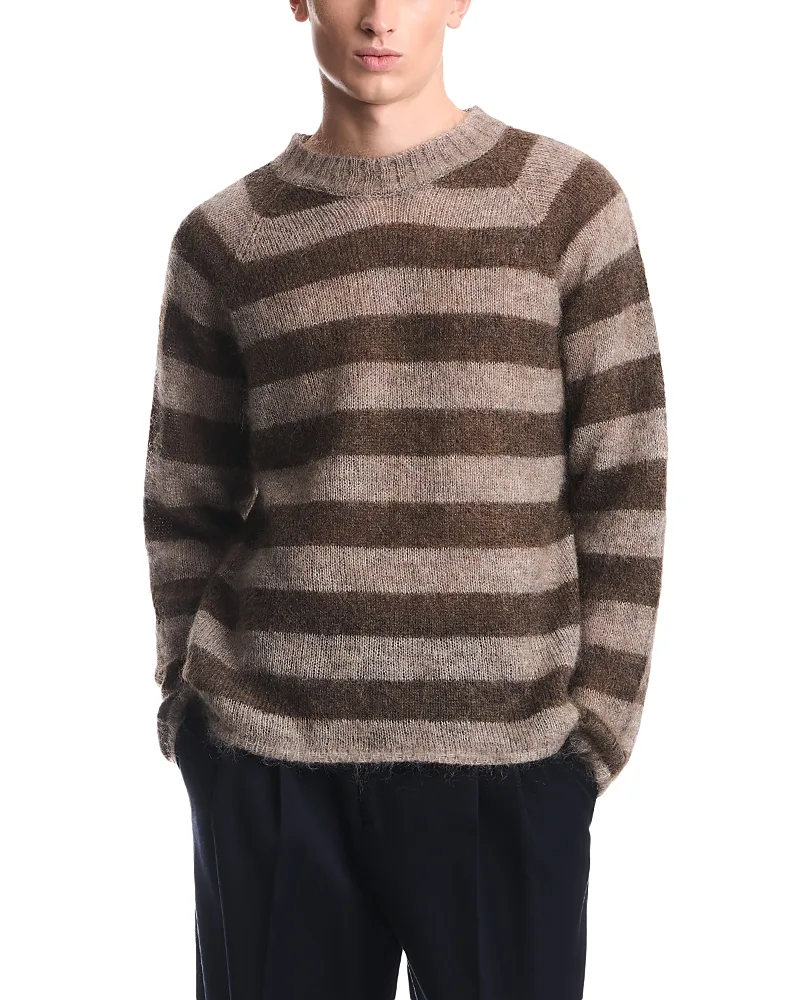 Emporio Armani Wool Blend Stripe Crewneck Sweater