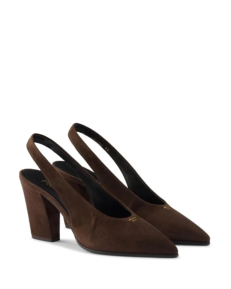 Prada Suede Slingback Pumps by Prada