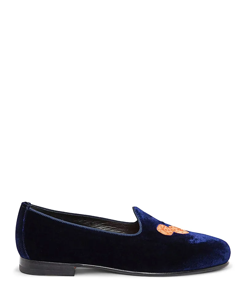 Santoni Embroidered Velvet Loafers by Santoni