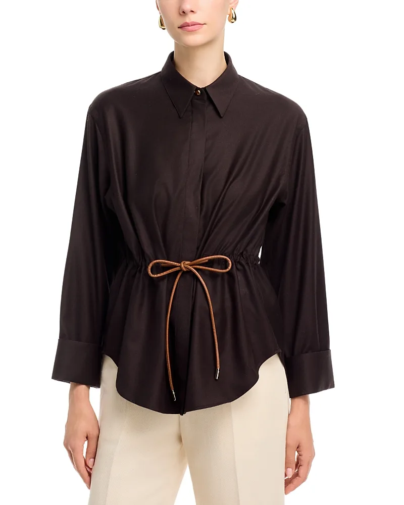 Herno Wool-Blend Tie Waist Shirt by Herno