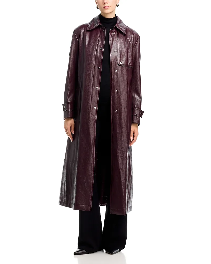 Herno Belted Faux Leather Raincoat by Herno