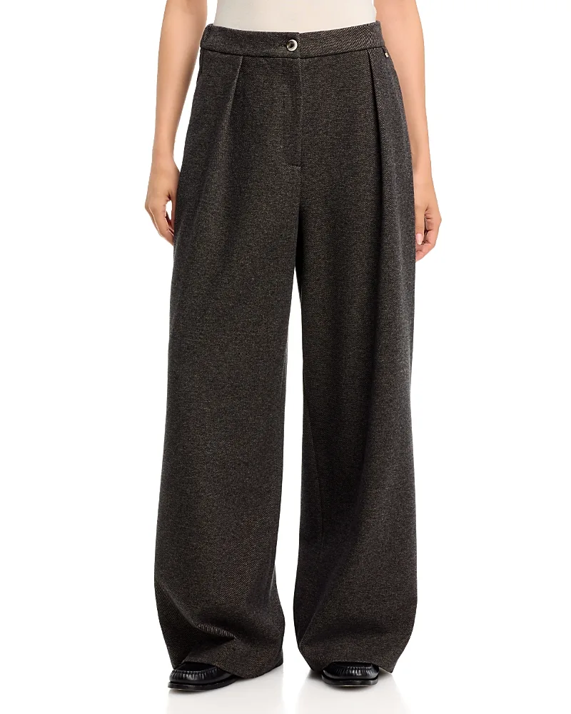 Herno Diagonal Jacquard Wide Leg Pants by Herno