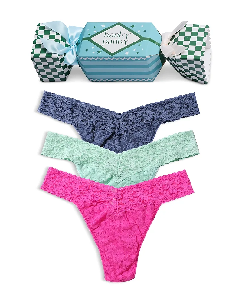 Signature Lace Original Rise Thong, Pack of 3 by Hanky Panky